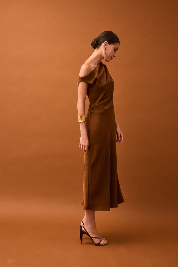 Pedro del Hierro Asymmetric midi dress Brown