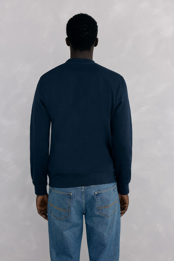 Pedro del Hierro Sweatshirt logo crew neck Blue