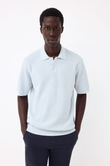 Pedro del Hierro Polo de malha premium de manga curta Azul