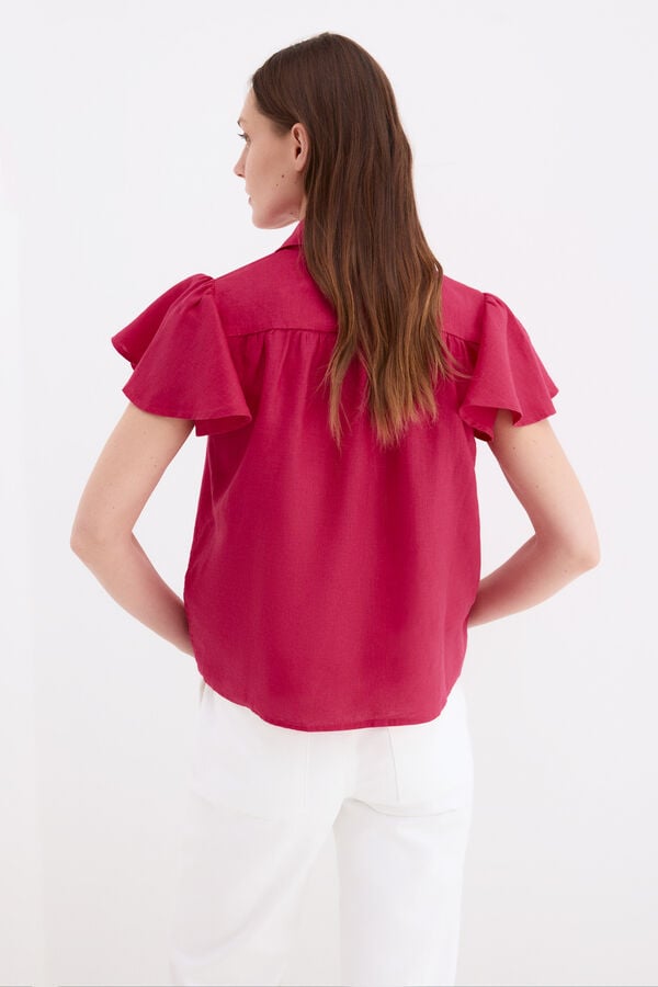 Pedro del Hierro Linen short sleeve blouse Pink