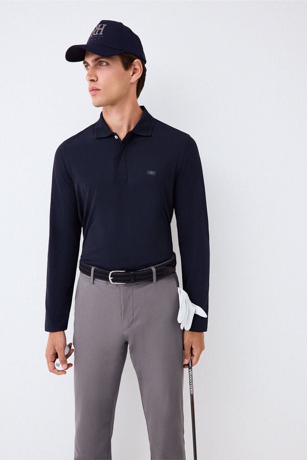Pedro del Hierro Polo t&eacute;cnico manga larga Golf Azul