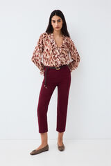 Pedro del Hierro Classic straight trousers Burgundy