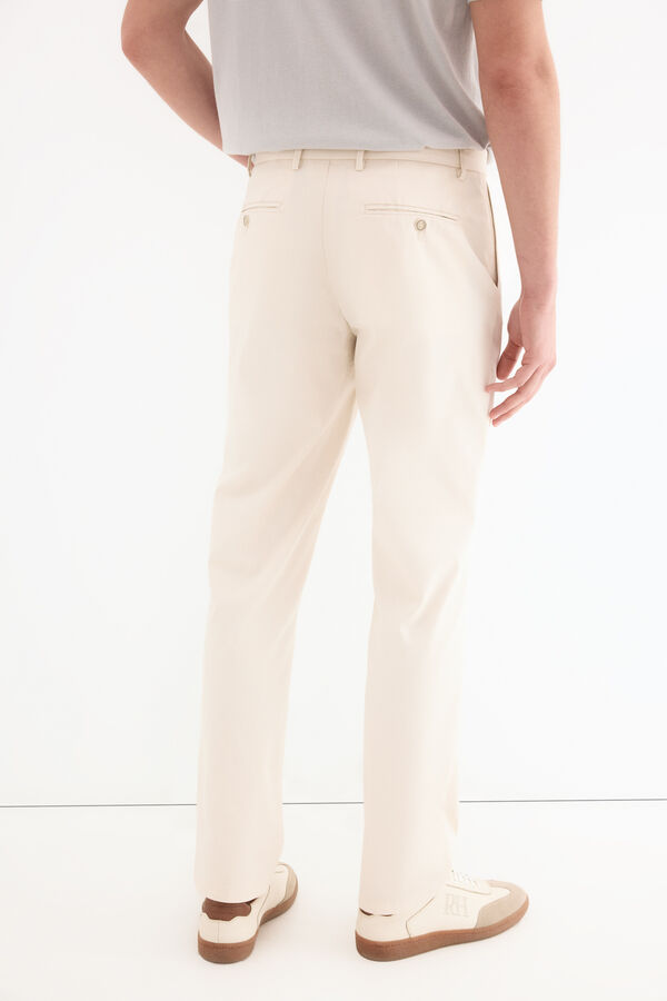 Pedro del Hierro Cal&ccedil;a regular estrutura dobby Ecru