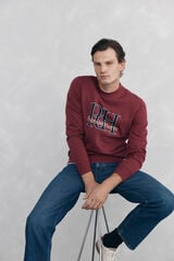Pedro del Hierro Sweatshirt logo gola caixa Bordeaux