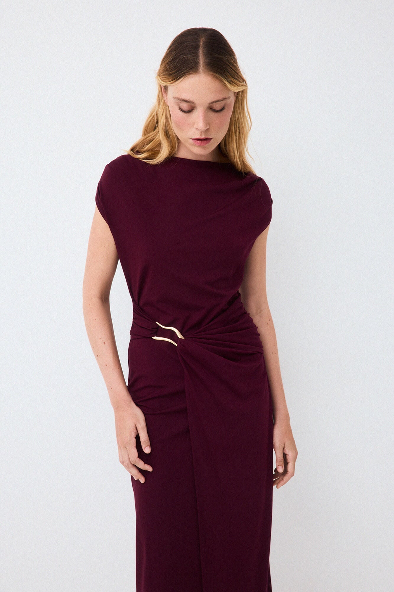 Pedro del Hierro Gold fitted dress