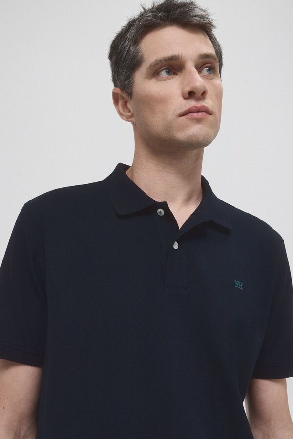 Pedro del Hierro Basic polo shirt with embroidered logo Blue