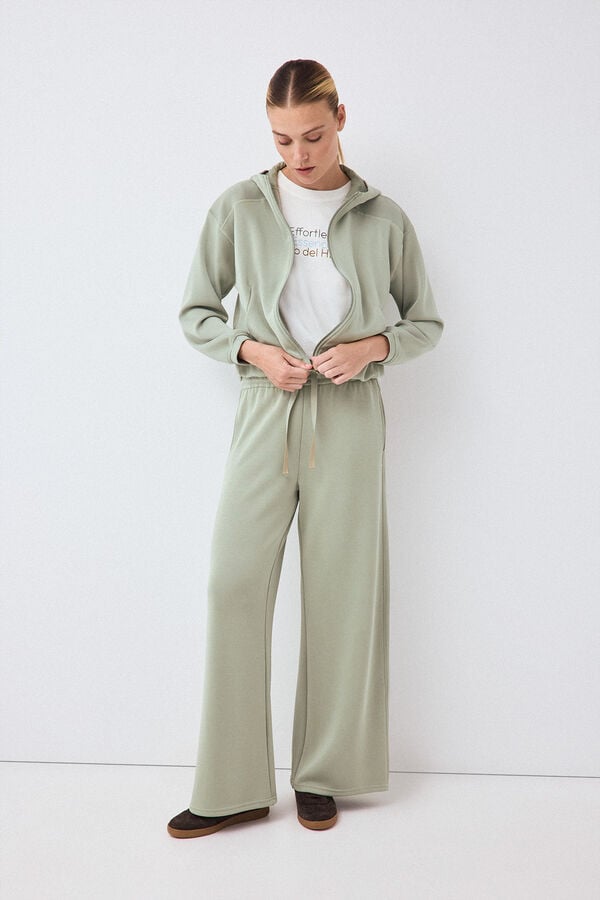 Pedro del Hierro Soft touch flare trousers Green