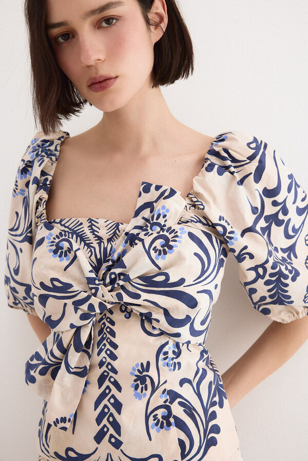 TFP by Tamara Falc&oacute; Top with knot Ecru