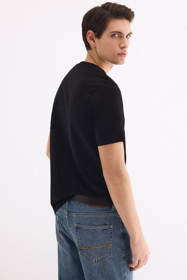 Pedro del Hierro Camiseta b&aacute;sica logo Negro