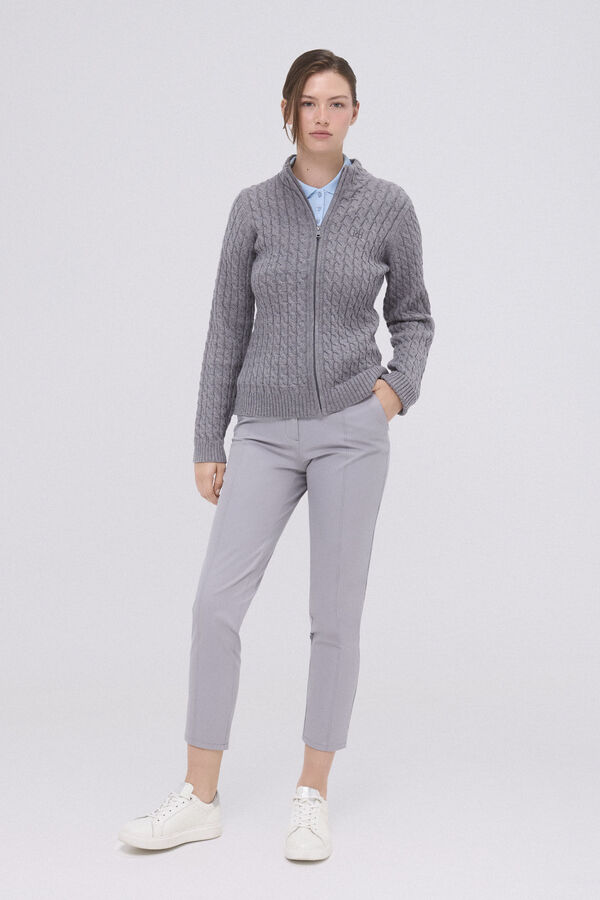 Pedro del Hierro Jaqueta de malha cinza golfe Azul