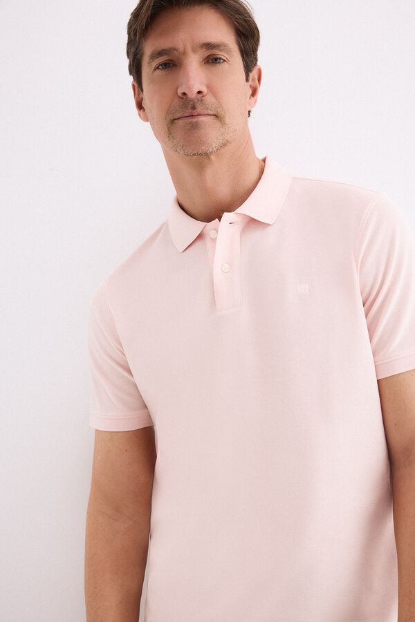 Pedro del Hierro Basic piqu&eacute; polo shirt Pink