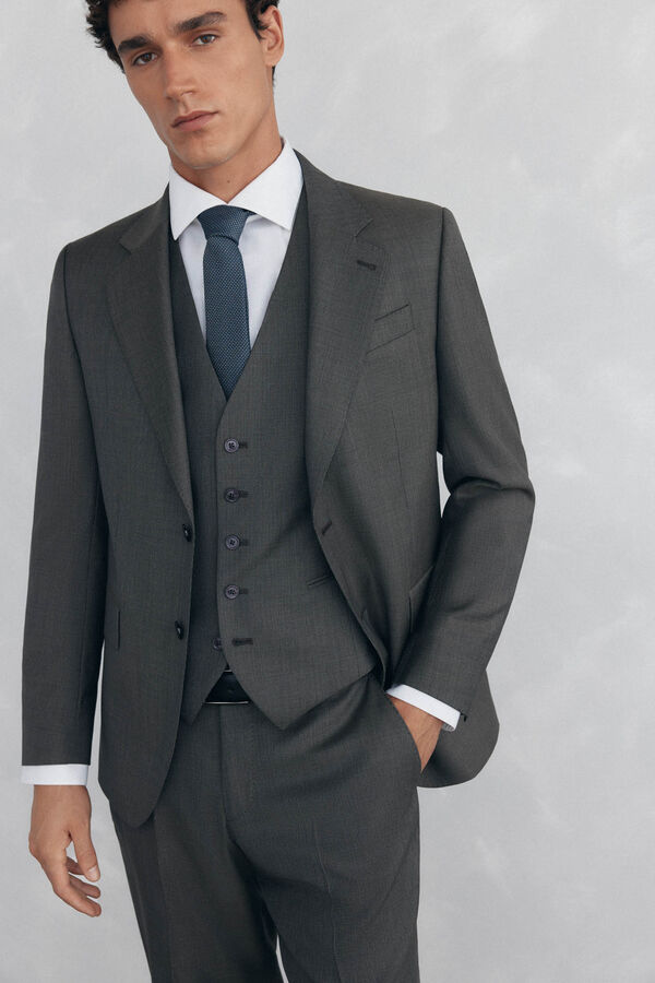 Pedro del Hierro Slim fit tan blazer Beige