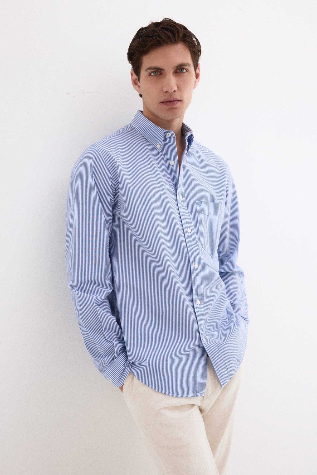 Pedro del Hierro Seersucker striped shirt