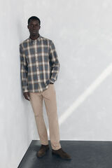 Pedro del Hierro Tencel plaid shirt Grey