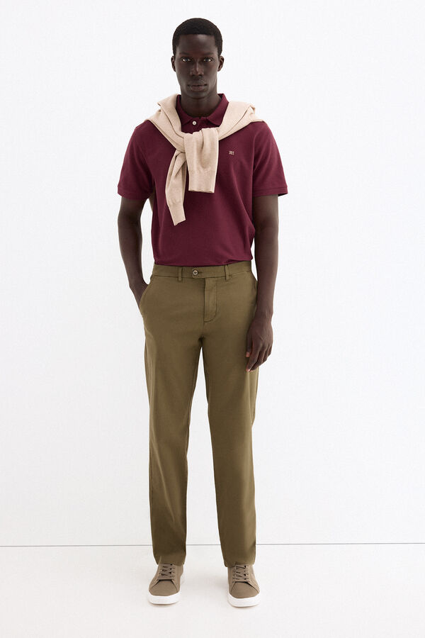 Pedro del Hierro Basic piqu&eacute; polo shirt Burgundy