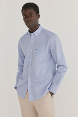 Pedro del Hierro Non-iron + stain-resistant plaid shirt Blue