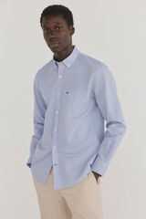 Pedro del Hierro Non-iron + stain-resistant plaid shirt Blue