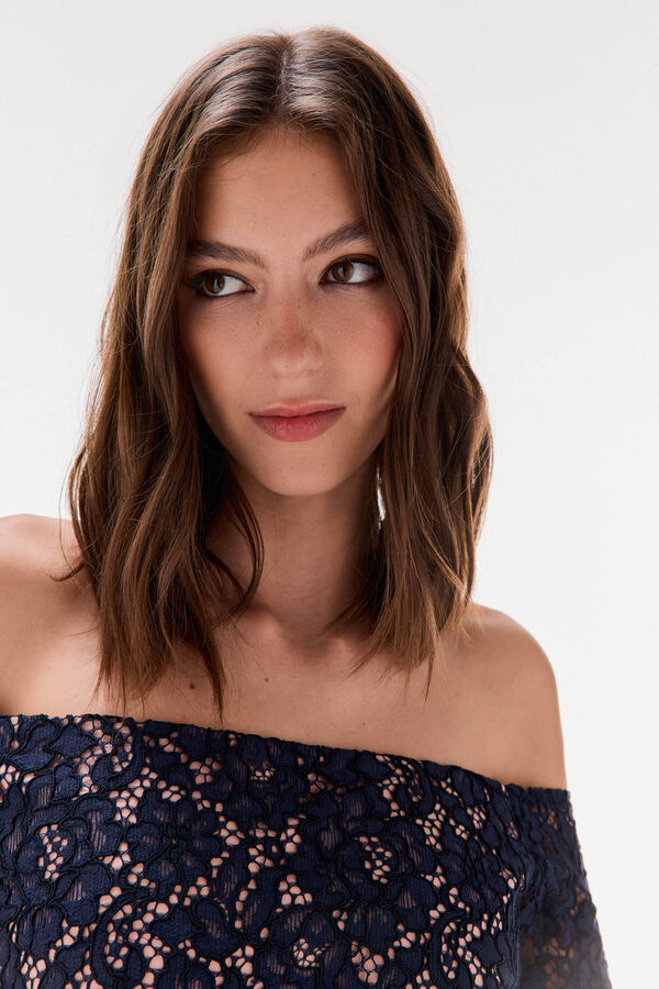 TFP by Tamara Falcó long sleeve lace dress Blue