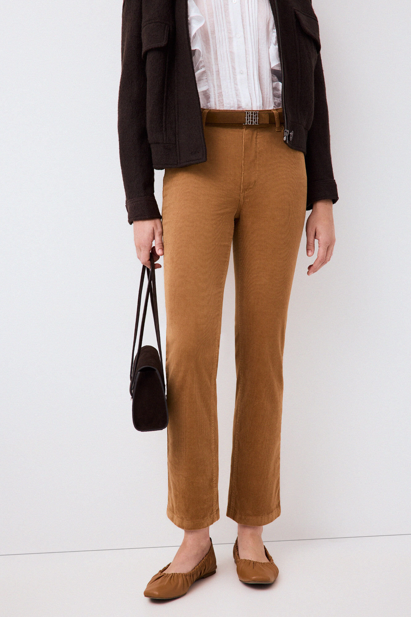 Pedro del Hierro Corduroy push-up straight trousers