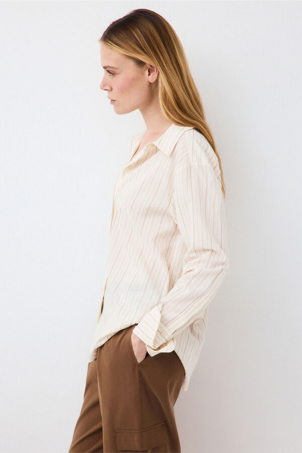 Pedro del Hierro Striped loose shirt Ecru