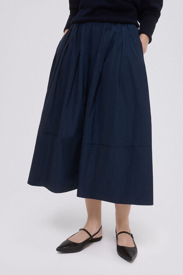 Pedro del Hierro Taffeta midi skirt Blue