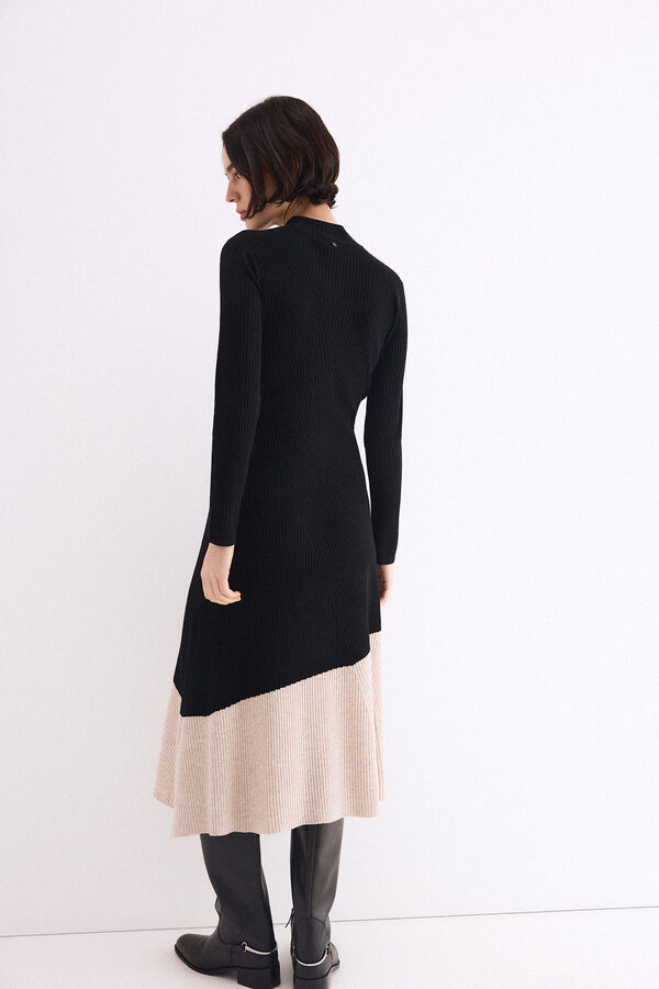 Pedro del Hierro Ribbed knit midi dress Black