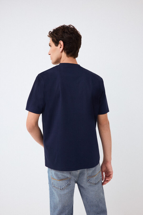 Pedro del Hierro Plain mercerized T-shirt Blue