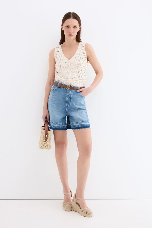 Pedro del Hierro Denim shorts Blue