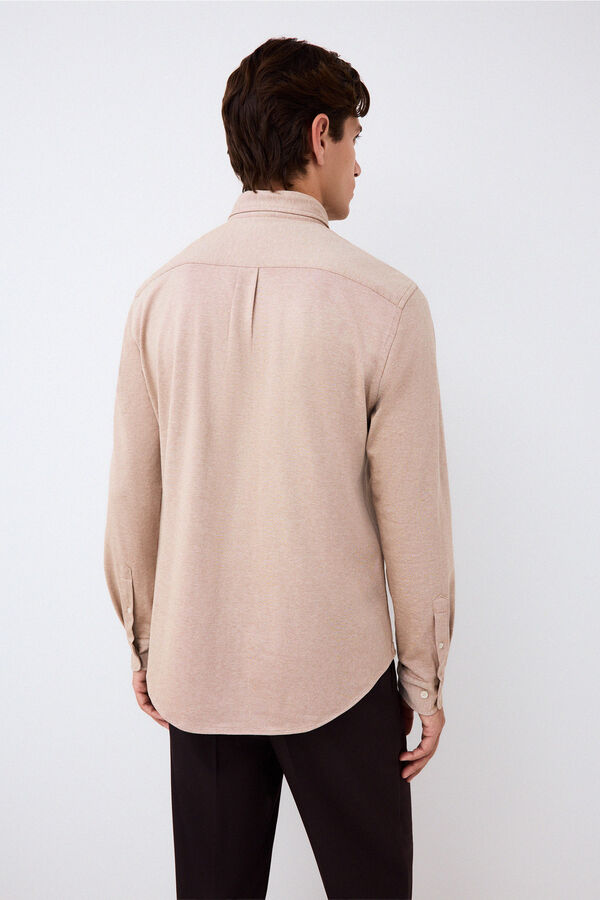 Pedro del Hierro Plain jersey-knit shirt Beige