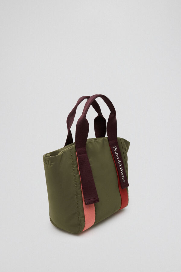 Pedro del Hierro Mini shopper bag nylon webbing Green