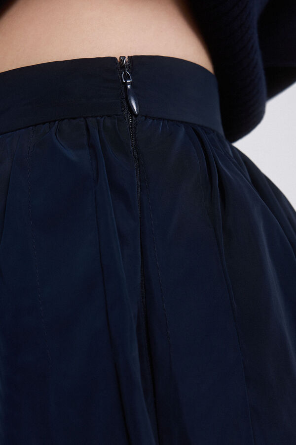 Pedro del Hierro Taffeta midi skirt Blue