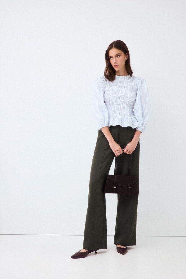 Pedro del Hierro Striped elasticated blouse Blue