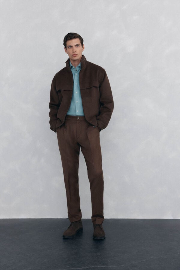 Pedro del Hierro Handmade wool jacket Brown