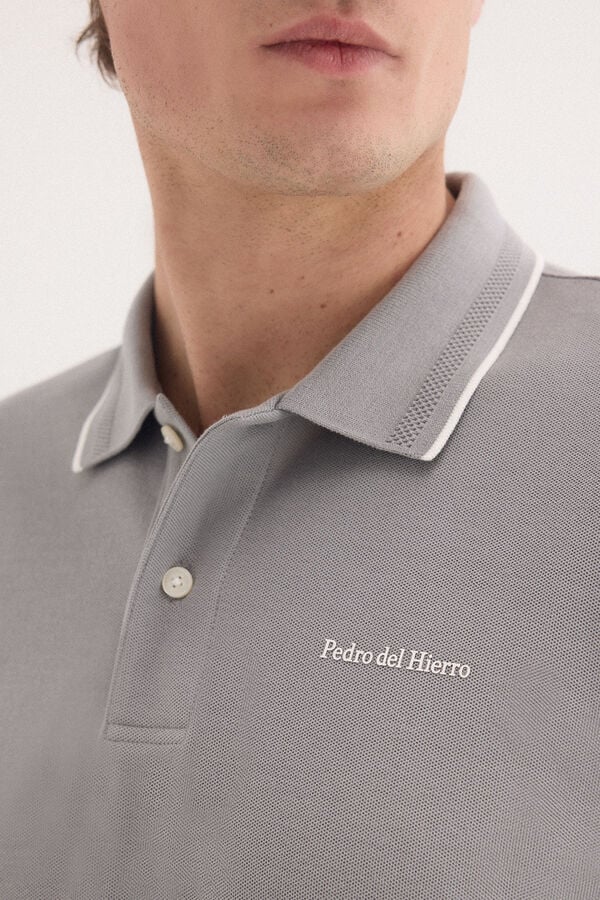 Pedro del Hierro Polo shirt with logo tips Grey
