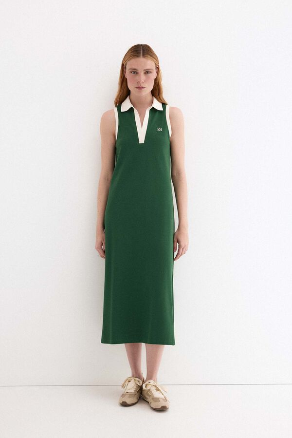 Pedro del Hierro Polo neck dress Green