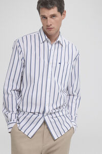 Pedro del Hierro Denim shirt with striped Blue
