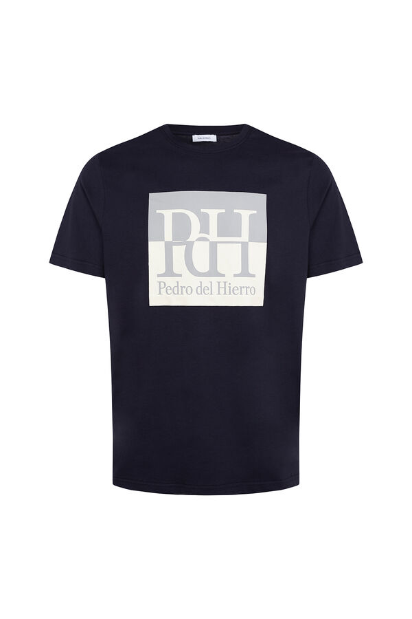 Pedro del Hierro Large logo T-shirt Blue