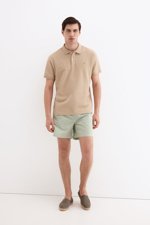 Pedro del Hierro Basic piqu&eacute; polo shirt Beige