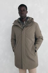 Pedro del Hierro Parka curta capuz Beige