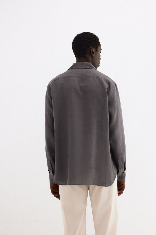 Pedro del Hierro Plain linen T-shirt Grey