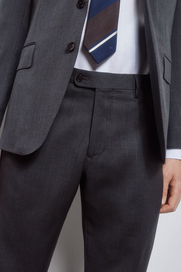 Pedro del Hierro Plain tailored bi-stretch trousers Grey