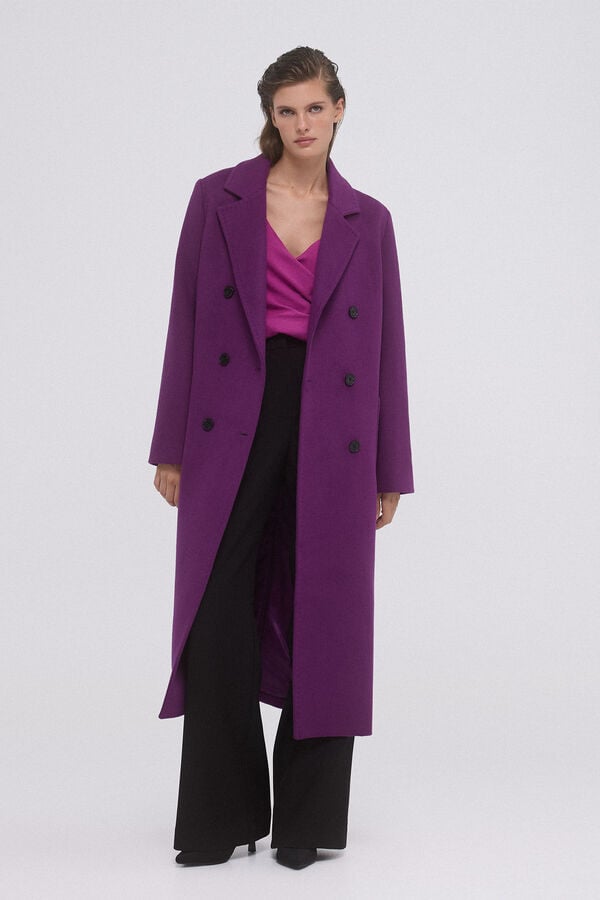 Pedro del Hierro Long cloth coat  Purple