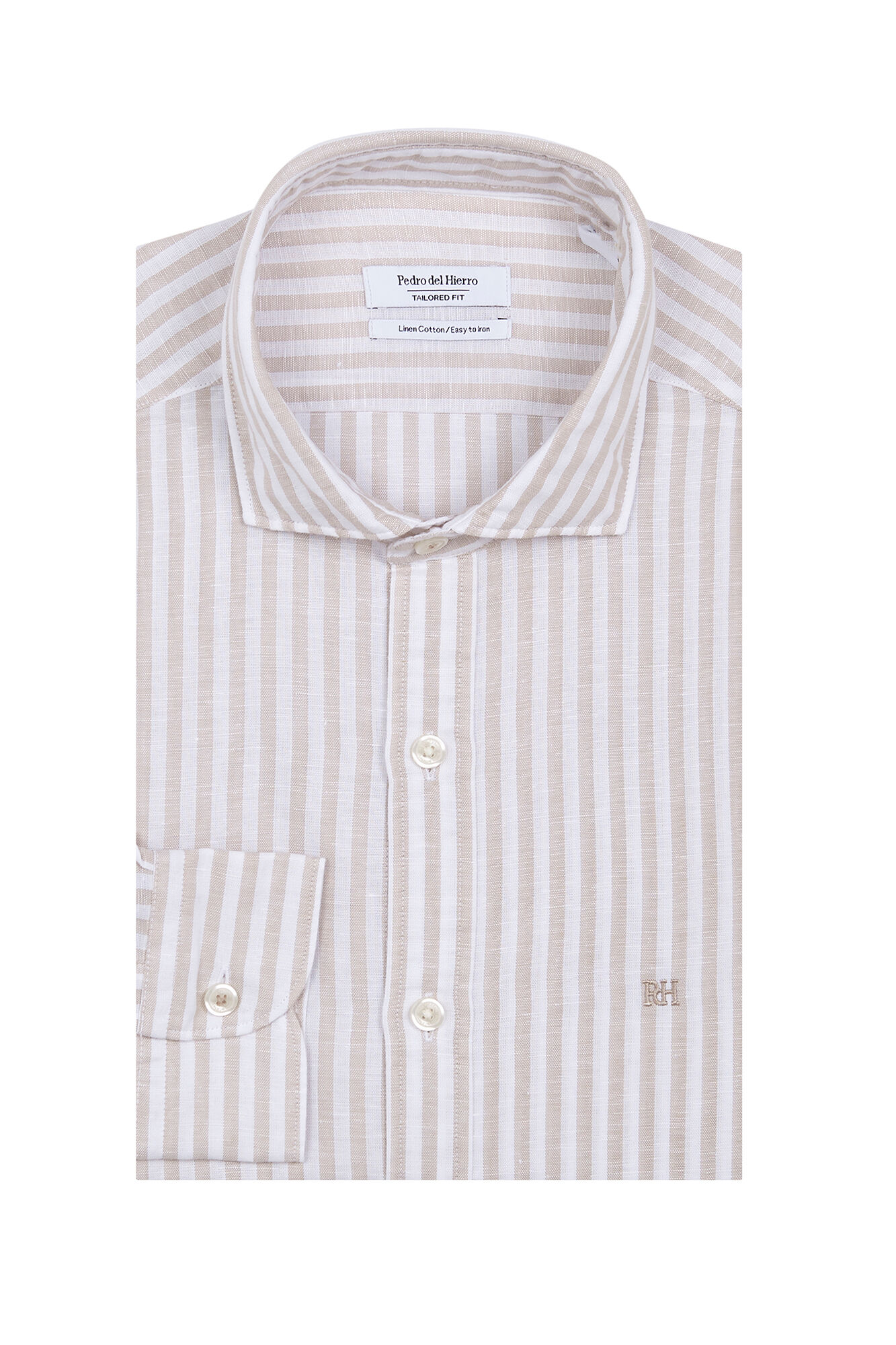 Pedro del Hierro Camisa de vestir rayas lino f&aacute;cil plancha