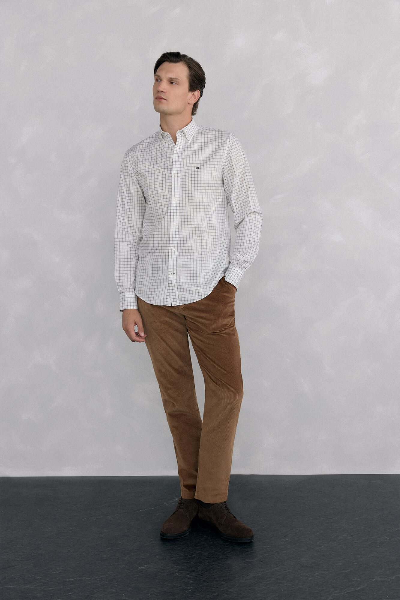 Pedro del Hierro Non-iron Oxford checked shirt