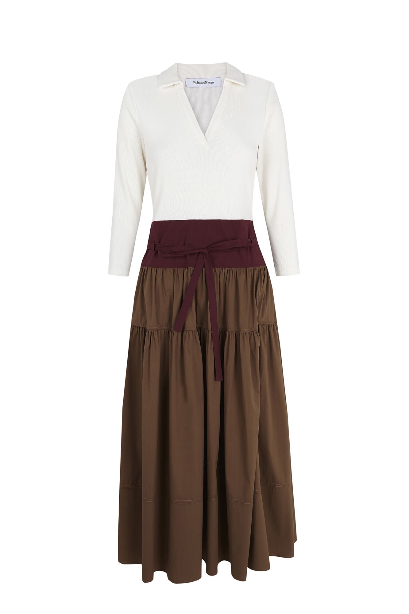 Pedro del Hierro Vestido combinado manga tr&ecirc;s quartos
