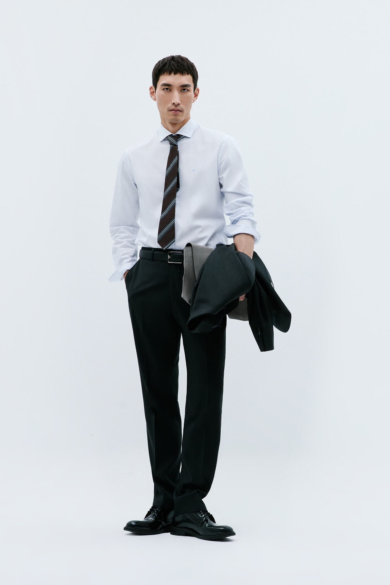 Pedro del Hierro Camisa social lisa, slim fit, resistente a manchas e n&atilde;o engomada