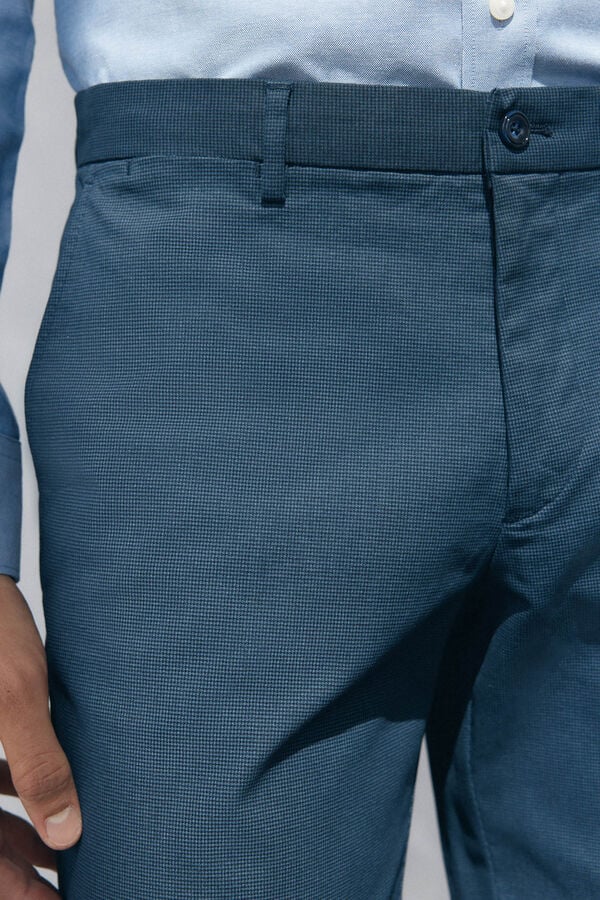 Pedro del Hierro Slim-fit print chinos pants Blue