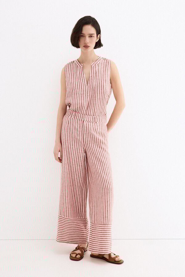 Pedro del Hierro Classic wide flare trousers Pink