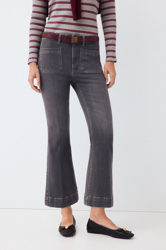 Jeans push up flare capri