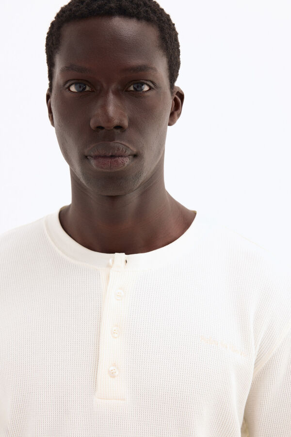 Pedro del Hierro Spanish cotton waffle T-shirt White